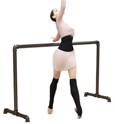 Einzelne Ballettstange, Ballettstange zum Fitness-Training mit rutschfesten Fußpolstern, freistehende Tanzstange für Erwachsene und Kinder, Stretch-Workout-Tanzausrüstung, 100 x 60 x 100 cm, Schwarz