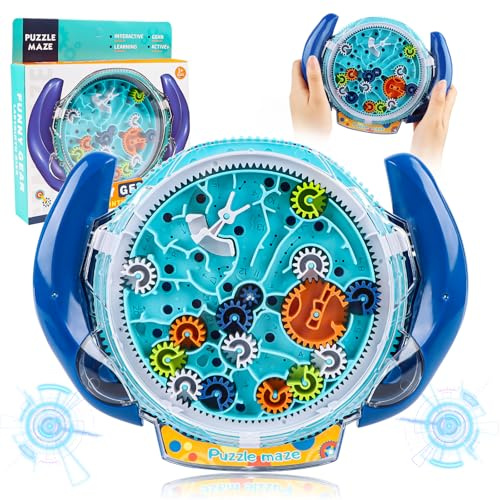 Encuryna Labyrinth Spiel Puzzle Spiel für Kinder, 3D Maze Labyrinth Spiele, Labyrinthbrett Schwerkraft Labyrinth IQ Spielzeug, Geschenke für Jungen und Mädchen 4-8 Jahre