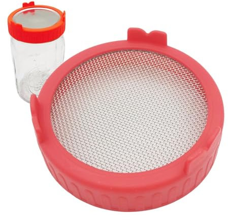 Tapa coladora para tarros de germinación, tarros de germinación, tapas de malla de brotes, tapas de germinación de acero inoxidable para tarros Mason de boca ancha, kit de cultivo de microgreens para