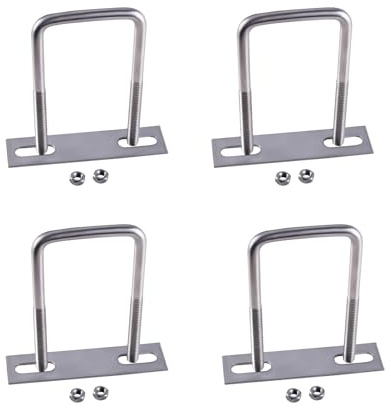 AOMIKITSTU U Bügel 4 Stück, M8×65×80mm U-Bolzen, U Schrauben Quadratische, U-Schrauben, Bügelschraube für Autoabschleppung, Schiffsabschleppung