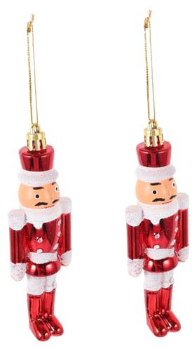 Zerodeko 2pezzi Schiaccianoci Natalizio in Plastica Soldatino Decorazione da Appendere per Festa di Natale e Regali di Compleanno Design Elegante e Dettagli Curati