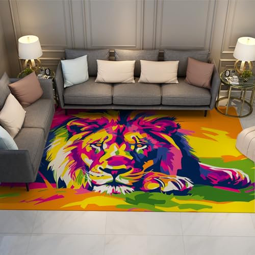 Aquarell Wild Animal Tiger Soft Teppiche für Home Decor Wildlife Tiger Portrait waschbare Teppiche für Tierarzt Tierliebhaber Zimmer 150x210cm