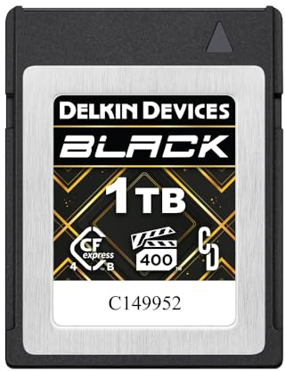 Delkin Devices BLACK 1TB CFexpress™ Type B 4.0 VPG400 Memory Card – High-Speed Performance for Professional Photography & Videography (1, TB)