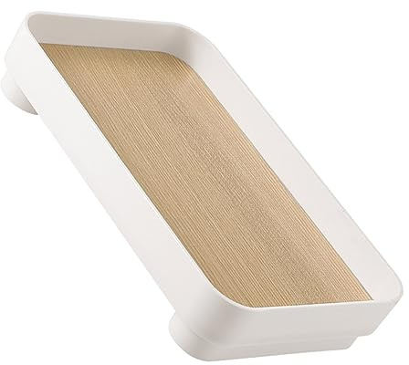 Holibanna Bandeja de Encimera de Madera Pequeña, Bandeja Decorativa Multifuncional, Diseño Resistente Abs, para Almacenamiento en Baño y Tocador, Adecuado para Organización de Cosméticos y Joyas,