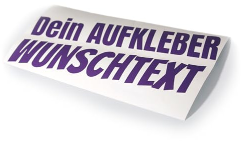 Aufkleber mit Wunschtext – personalisiert für Auto, Motorrad, Schaufenster, Werbung – individueller Text Sticker 10–100 cm – Klebetext selbst gestalten mit Vorschau