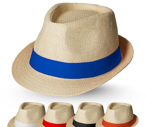 Sommerhut Unisex Ø 58 cm - Sonnenhut für Damen & Herren im Trilby-Design | Panama Hut, Outdoor Accessoire, Festival Begleiter, Sommermode, modischer Hutschmuck, luftige Kopfbedeckung Reisen