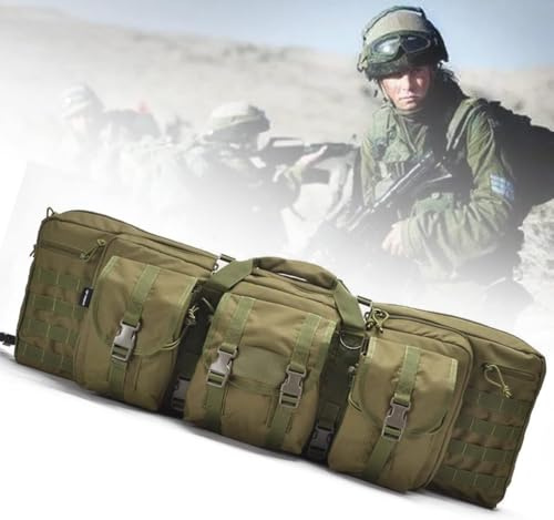 Dubbelt Gevärsfodral Vapenväska, Mjukt Gevärsfodral 37/42/47/55 Tum För Jakt, Skjutbana, Skjutvapentransport, Runt Skjutbana Taktisk Gevärsryggsäck, Justerbar Sele, Green, 42in/106cm