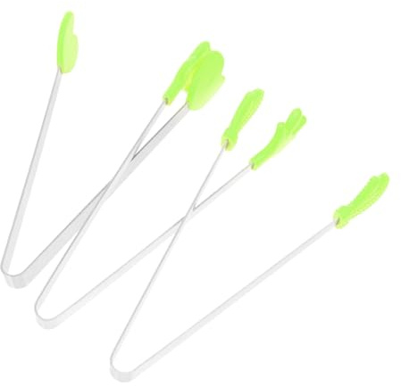 Hemobllo 3pièces Mini Pinces Cuisine Silicone Et Inox Anti-dérapantes Accessoires Multifonctions Pour Pain Glace Et Buffet à Domicile Ou Au Bar