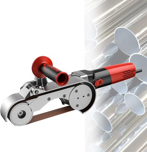 LwiftGal Lijadora Pulidora De Tubos, 1100 W, Lijadora De Banda Profesional con 6 Velocidades Ajustables, para BruñIr Y Acabar Acero Inoxidable. 2-wheelpolishingmachine