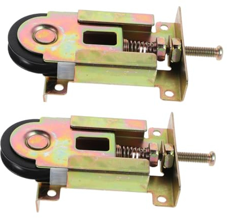 JUMPLAWN 2pièces Roulettes De Rechange Pour Portes Coulissantes De Placard à Miroir Lot De Boîtier Acier Réglage Hauteur Par Vis Centrale Compatibles Bois Et Métal