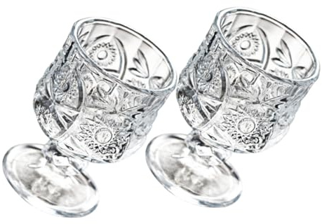 ARTSEWPLY 2piezas Copas De Cristal Para Licor Estilo Europeo Retro Vaso De Vidrio Resistente y Decorativo Para Whisky Vodka y Cócteles Para Charlas y Decoración De Mesa