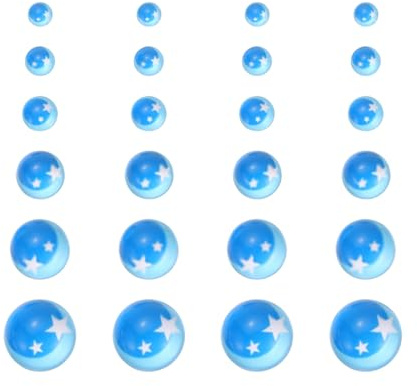PATIKIL 24Pcs Moon Cabochon Eyes, 4/5/6/8/10/12mm Glass Star Cabochon Doll Craft Eye for Doll Making Clay Crochet Animals Handicrafts DIY, Blue