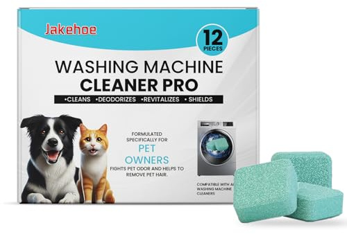 Nettoyant Lave Linge, 12 Tabs Nettoyant Machine à Laver, Washing Machine Cleaner, Applicable à Lave-linges HE, à Chargement par le Haut et Frontal, Anti Calcaire Lave Linge, Élimine les Odeurs