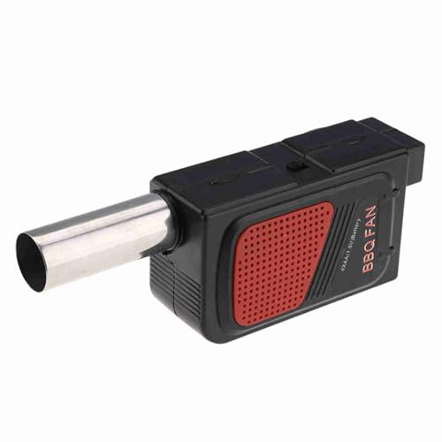 EOJDDPA Portable Electric BBQ Fan Air Blower Battery Powered Outdoor Camping Grill Barbecue Cooking Tool Lightweight Safe Black 17.5cm