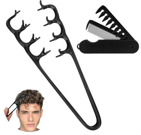 2 Piezas Peine Texturizador Hombre, Peine Dientes Anchos De Volumen Cabello, Peines Voluminizador Pelo Rizado Mujer, Cepillo Combo De Textura