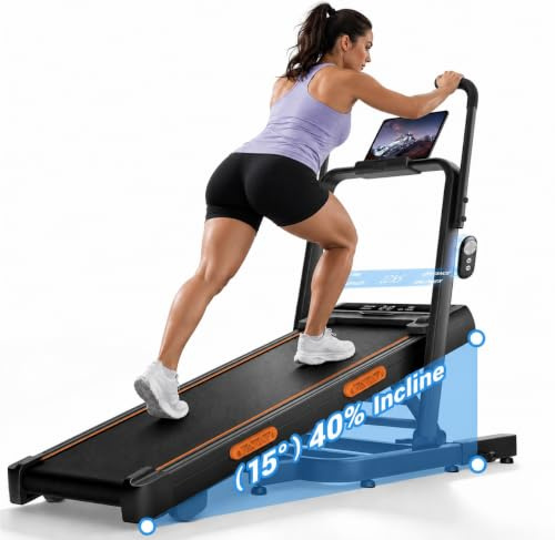 40% Manual Incline Foldable Walking Pad, 3.0 HP Treadmills for Home