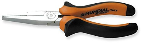 Pinza A Becchi Semi Tondi In Cromo-Vanadio. Manico Rivestito In Bimateriale, Finitura Cromata. Rispetta Le Direttive Din Iso 5745.