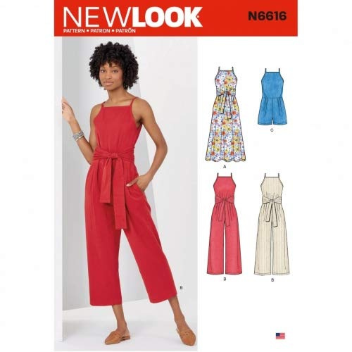 New Look Sewing Pattern 6616 Dresses, Jumpsuits A (8-10-12-14-16-18-20)