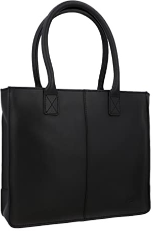 Gusti Shopper Leder - Greta Damen Handtasche Ledertasche Henkeltasche mit Reißverschluss Schwarz Leder