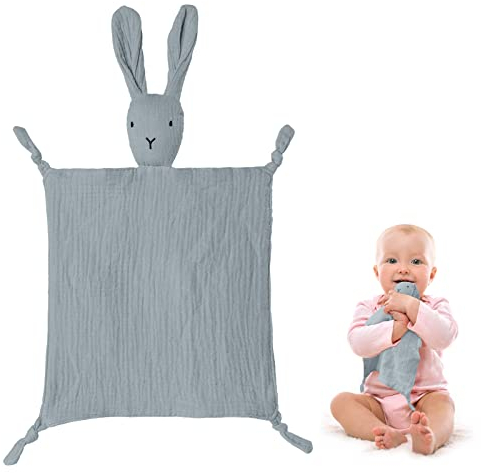 Vicloon Baby Comforters Rabbit Baby Blanket, Baby Comforters Blanket, Baby Girl Boy Comforter Blanket, Infant Toddler Cuddle Snuggle Toy Blankets for Nursery Strollers, Cribs, Car Seats (Grey)