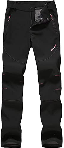 FLYGAGA Pantalons d'extérieur pour Femmes Pantalons Softshell Pantalons de randonnée Doublé Polaire Chaud Imperméable Coupe-Vent d'hiver à séchage Rapide Pantalon Fonctionnel Hiver et Printemps