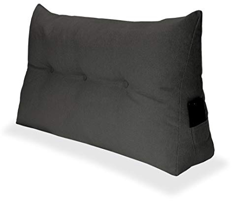 Comfort-Pur Kopfkissen Sofa Bett Keilkissen Dekokissen Zierkissen Ergokissen Rücklehnekissen dreieckig Produzent viele Größen (Anthrazit, 140 cm)
