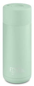 frank green Insulated Travel Mug for Cold Or Hot Drinks - 475ml/16oz Reusable Coffee Cup with Push-Button Lid, Ceramic Lined, Triple Wall Vacuum - Mint Gelato Green