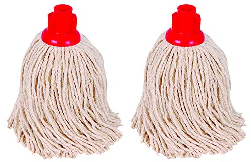 The Chemical Hut PY No10 - 132g Colour Coded Dual Screw & Push Fit Socket Mops (Red, 2)