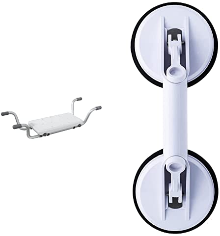 RIDDER Assistent A0042001 Wannensitz, Schemel, Tritt, Eco, weiß, ca. 41,2x22,3 cm & Sauggriff. Artikelmaße 355mm x 80mm x 92mm x 125mm, mit Einer Zugkraft von maximal bis zu 100 kg, in weiß.