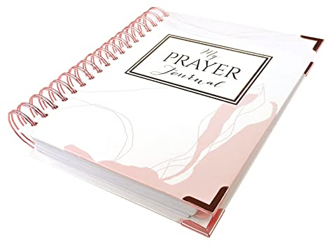 BIGWHEAT88 Gebetstagebuch Spiralblock Liniertes Terminbuch Journal Handbuch mit 6 Trennblättern Im Geschenkkarton,White,A5(240 * 220mm)