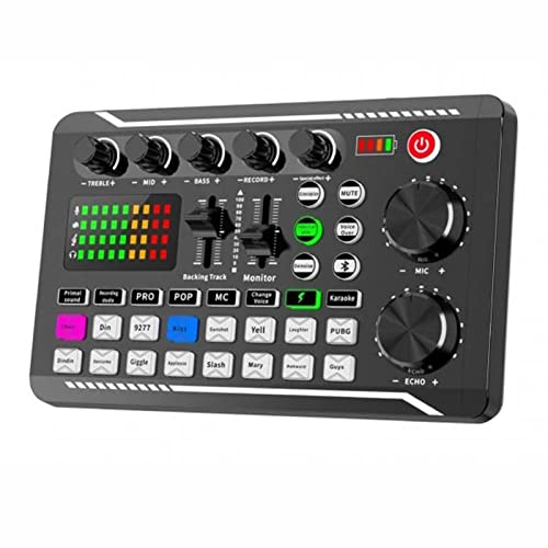 HODAGES DJ-Mixer, tragbarer Audio-Mixer, Soundkarte, Mikrofon, Sound-Mixer, Soundkarte, Audio-Mischpult, Verstärker, Live-Musik-Mixer, Verstärker, DJ-Equipment