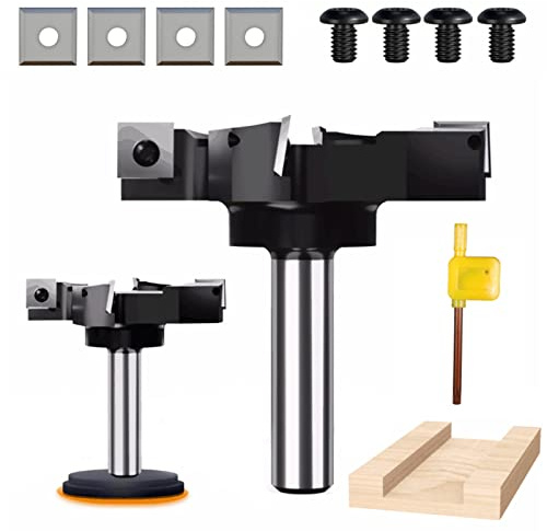 4 Flöten Planfräser Holz Mit Wendeplatten Für Oberfräse 76Mm Schnittdurchmesser, 12 Mm Schaft Hobelfräser Spoilboard Fräser Abflachfräser Oberflächenbit CNC Fräser Für Holz,12mm Shank