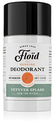 Floïd Deodorant Vetyver Splash (75 ml), Deodorante uomo con sali di magnesio estratti dal Mar Morto, Deodorante per una freschezza duratura, Deodorante stick con formula antimacchia