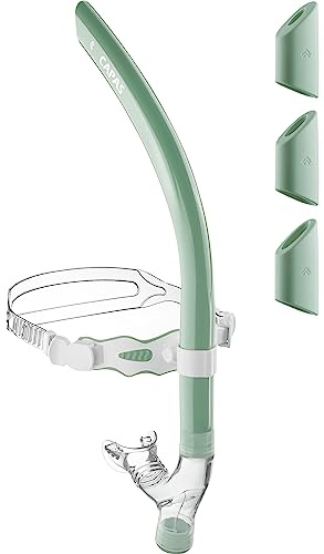 CAPAS Training Schwimmen Schnorchel, verstellbaren Riemen Swivel Stirnband | ideale Passform, mit Flüssigkeit Silikon Mundstück, Schwimmer-Schnorchel für Runde Schwimmen, für Erwachsene Männer Frauen