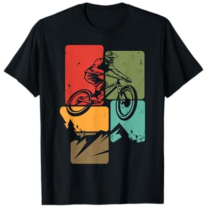 Camiseta MTB para Ciclista de montaña | Retro Mens Mountain Bike Camiseta