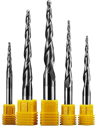 ZINCOO 2-schneidiger Kugelfräser, Wolfram-Vollhartmetall-Schaftfräser, Fräser, CNC-Kegel, Holz, Metall, Fräser (Size : 5PCS, Color : R1X60X8DX100)