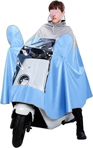 Hooded wheelchair rain cover,Bicycle poncho, Waterproof Cycling Raincoat, Hooded Rain Poncho, Windproof Unisex Rain Cape, for Bike, Ebike, Motorcycle, Mobility Scooter Dust Cover (Color : Blue, Size :