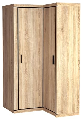 Lomadox Kleiderschrank Eckkleiderschrank in Sonoma Eiche
