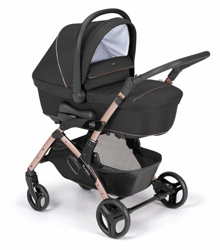 CAM Passeggino Fluido Easy Kombi 3 in 1 | Nero | Passeggino sportivo | compreso ovetto e seggiolino auto, colore: Nero