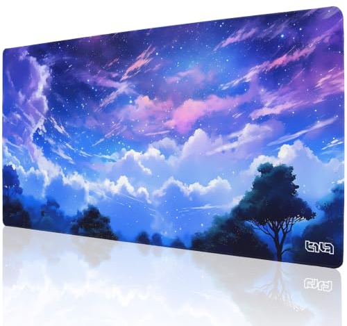 Tilt Gaming Mauspad 1000x500 mm - 4 mm rutschfeste Schreibtischunterlage Groß - Speed-Oberfläche & HD-Druck - Maschinenwaschbar Mousepad XXL für Gaming und Büro - Night Clouds Desk Mat