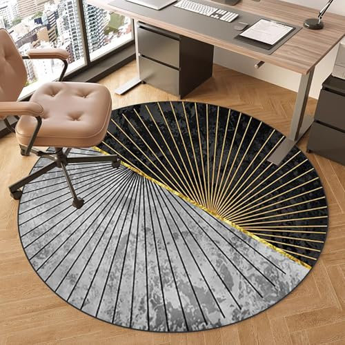 Bürostuhl Unterlage, Runde Gaming Stuhl Unterlage, Kratzfest-Schreibtischstuhl Unterlage, Mehrzweck-Stuhlteppich für zu Hause, Bodenschutzmatte für Laminat, Parkett und Hartböden, Rutschfest 90 cm