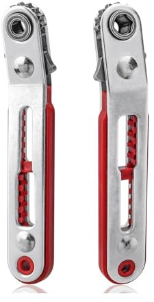 GIFRAN Jeu De 2 Mini Tournevis À Cliquet Clé À Cliquet Coudée Entraînement De 1/4 Pouces Tête Coudée Et Plate Couple Élevé Poignée D'entraînement Réversible Décalée For Outils À Main De Bricolage