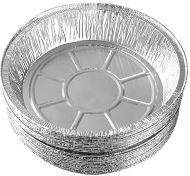 Sartenes de papel de aluminio, moldes redondos for pasteles de papel de aluminio for hornear, almacenamiento de cocina, moldes for pasteles for hornear, papel de aluminio(Silver 9 inches)