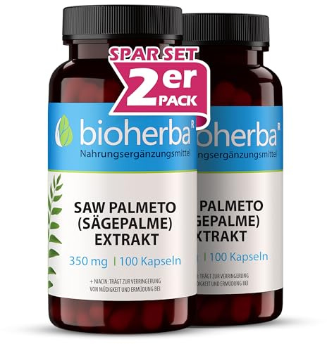 Saw Palmetto Kapseln – 200 Stück mit Sägepalmenextrakt und Niacin sowie ausgewählten Mikronährstoffen von BIOHERBA PZN 18216723
