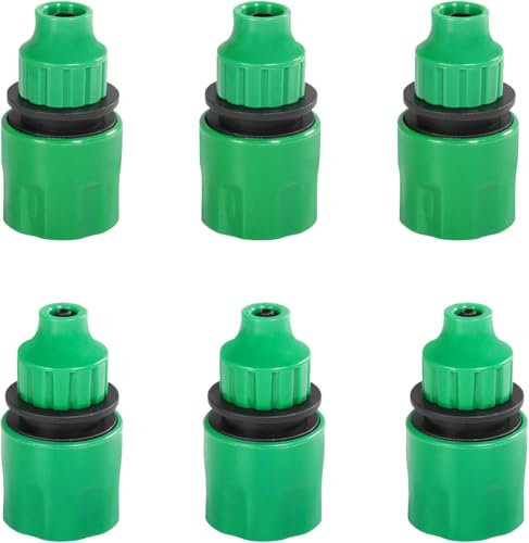 6 tubi di irrigazione in plastica, adattatore per tubo da giardino, accessori per microtubo, tubo da 8/12 mm, sistema di irrigazione da giardino (verde)