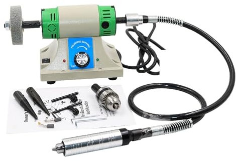 Kit lucidatrice per gioielli, Monili multifunzione Rock Polishing Macchina Macchina Macchina Monili Grinder Mill Milling Machine Banco da tavola Banco 35 0W 10000RPM. per gioielli, metallo, legno