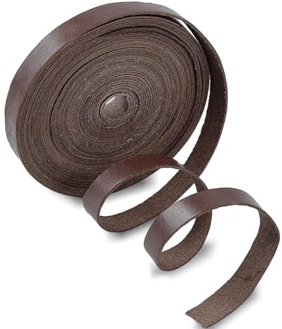 Flaches Lederband, 10 m x 10 mm Weiches Lederband, Lederriemen Flach, Lederbänder Flach für Armbänder Halskette Schmuckherstellung Stiefelspitze DIY Handwerk Werkzeugwerkstatt, Braun