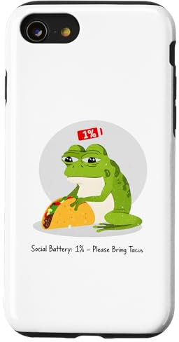 Social Battery: 1% – Please Bring Tacos Case for iPhone SE (2020) / 7 / 8