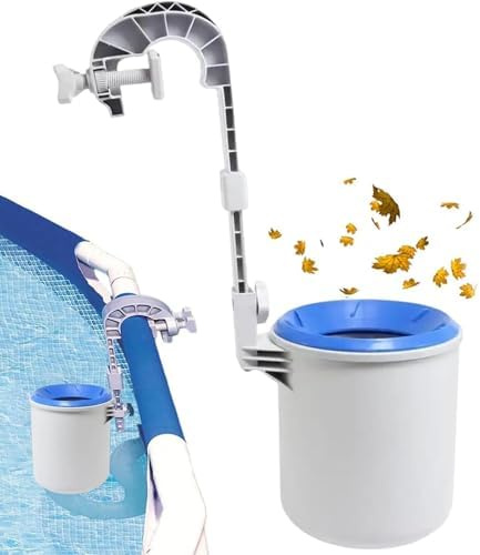 Skimmer portatile per piscina, rete autoportante per rimuovere foglie e detriti da stagni acquatici, kit da parete