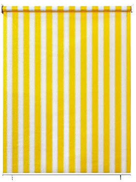 paramondo Estor Vertical Enrollable para Exterior Anti UV Protección de la Privacidad Impermeable Resistente, 140 x 240 cm [AnXAl] Amarillo-Blanco
